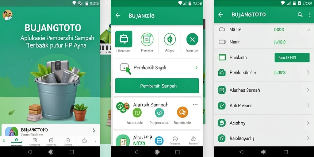 Screenshot utama BUJANGTOTO menampilkan antarmuka aplikasi Pembersih Sampah.