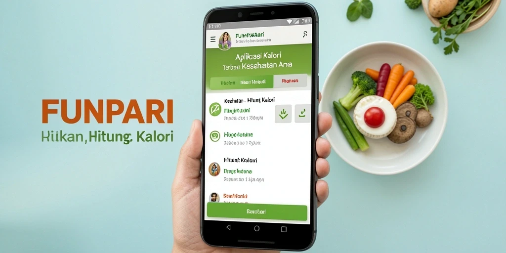 Tampilan antarmuka FUNPARI yang intuitif untuk Hitung Kalori.