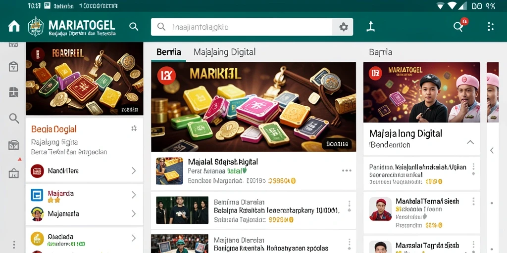 Tampilan antarmuka MARIATOGEL yang menarik dan informatif.