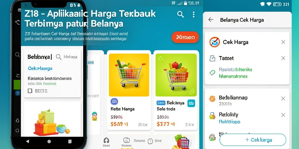 Antarmuka aplikasi Z18 yang menampilkan fungsi Cek Harga.